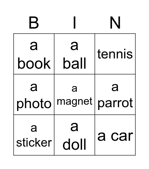 My hobbies Bingo Card