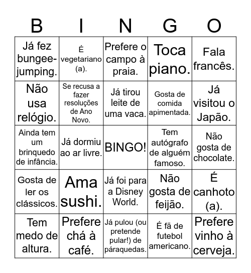 YÁZIGI Bingo Card