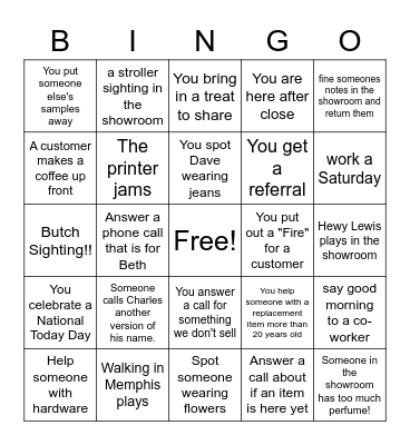 Starline Spring  Bingo Card