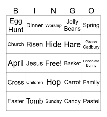 Easter Bingo Card