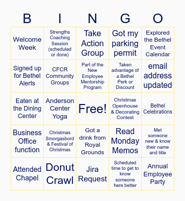 Bethel Bingo Card