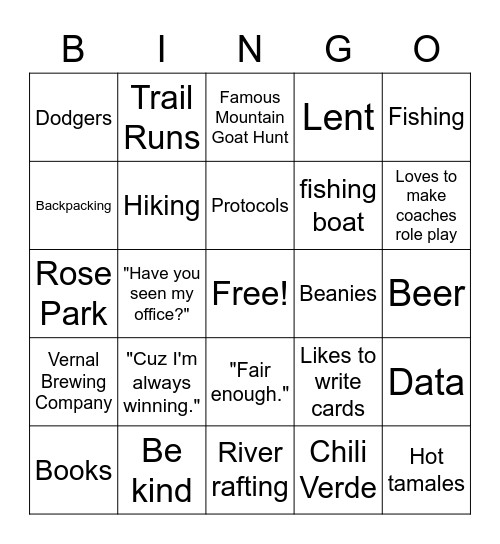 Jayme Bingo Card