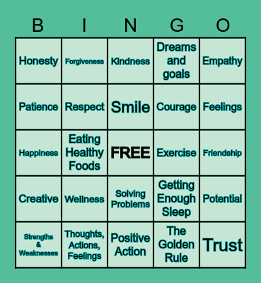 POSITIVE BINGO! Bingo Card