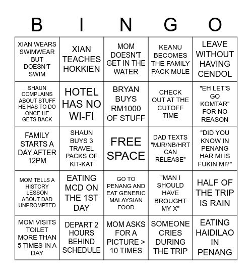 PENANG 7/4-9/4 Bingo Card