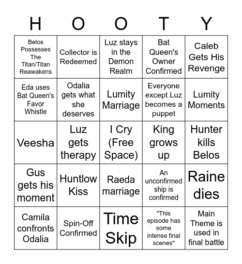 Watching and Dreaming Bingo Card