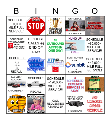 SERVICE BDC - BINGO Card