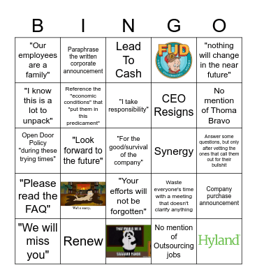 All Hands Meeting Bingo Card