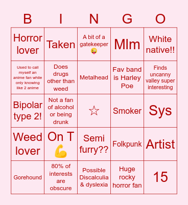 JOHNNY Bingo Card