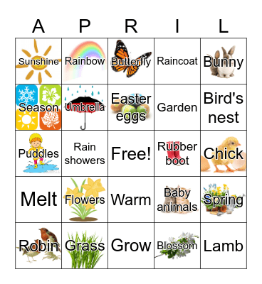 Springtime Bingo Card