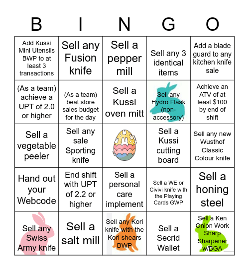 House Of Knives - Easter Bingo 2023 Bingo Card