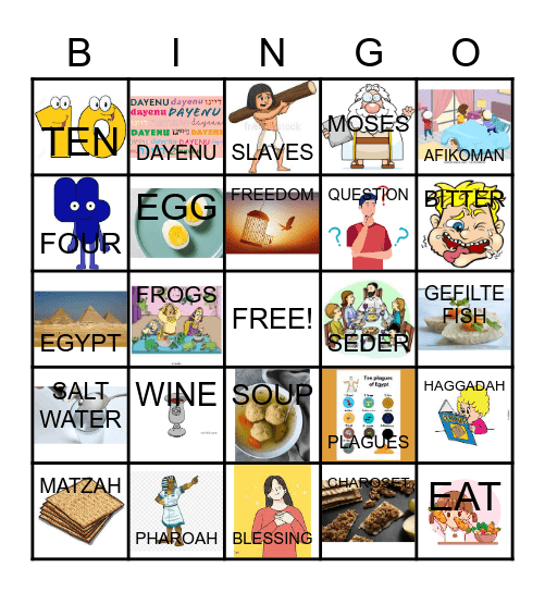 PASSOVER KIDS BINGO Card