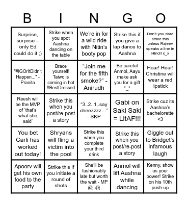 Before the veil Bingo Card