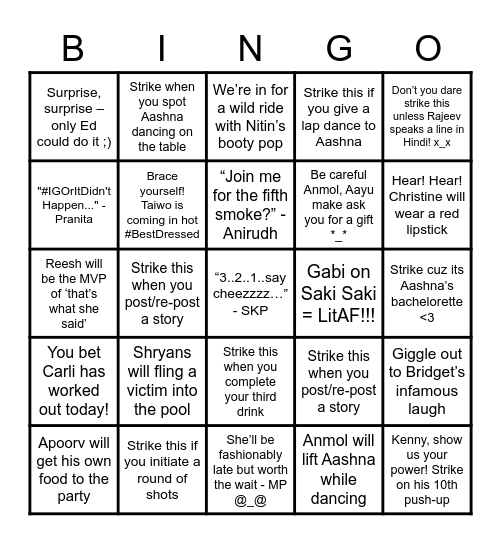 Before the veil Bingo Card