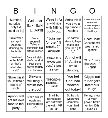 Before the veil Bingo Card