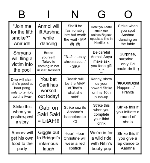 Before the veil Bingo Card