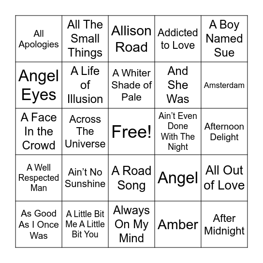 Easter Bingo Card