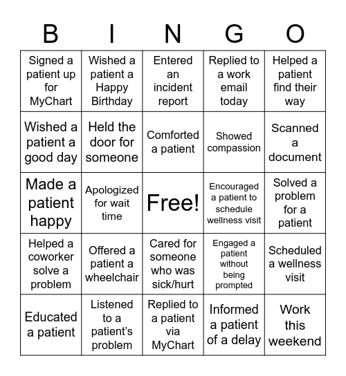 FPN Crown Point BINGO Card