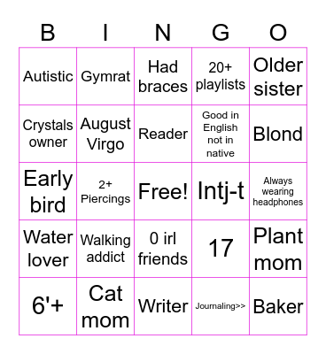 Elly Bingo Card