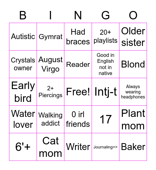 Elly Bingo Card