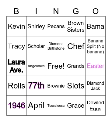 Happy 77th Birthday Joyce! Bingo Card