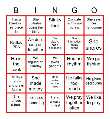 INTRUSIVE Bingo Card