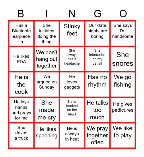 INTRUSIVE Bingo Card