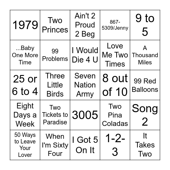 s Bingo Card s Bingo Card