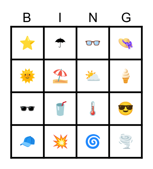 Wichury i Upały Bingo Card