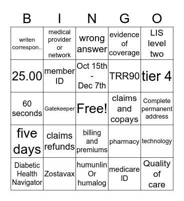 bingo Card