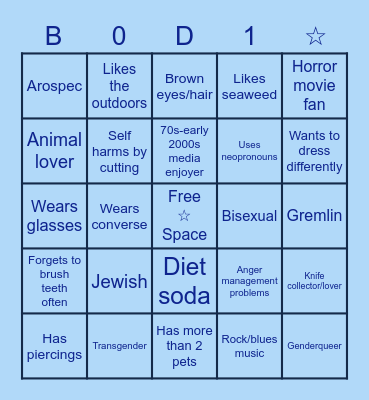 Bodi Bingo !! Bingo Card