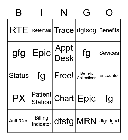 PATIENT ACCESS WEEK Epic Bingo Card