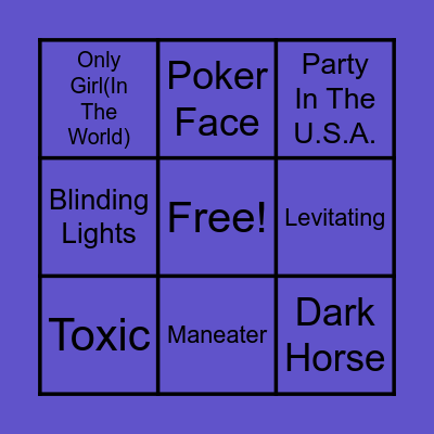 Musical Bingo Card