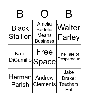 Battle of the Books Bingo Card
