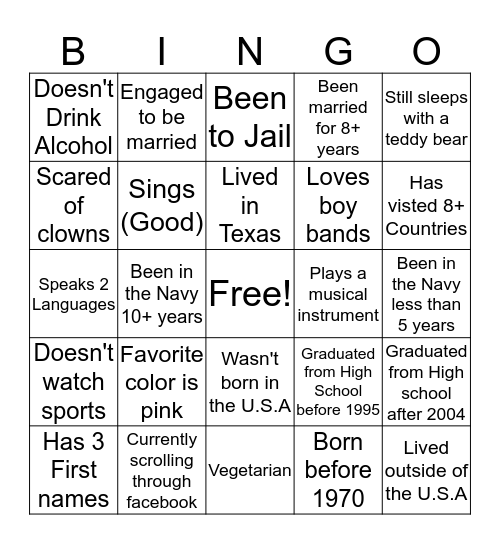 Happy New Year Mingle Bingo Card