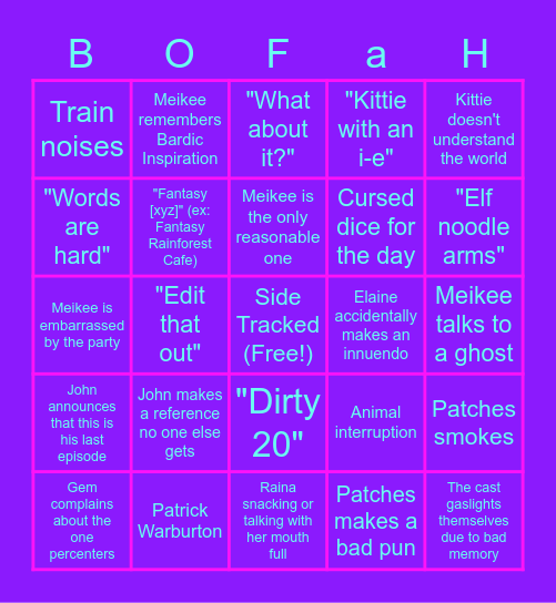 Beholding Out For a Hero Bingo! Bingo Card