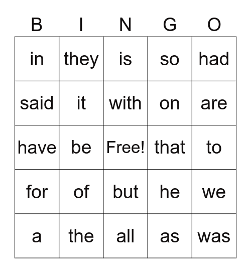 Lachlan Bingo Card