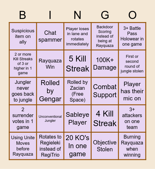 Unite Bingo Card