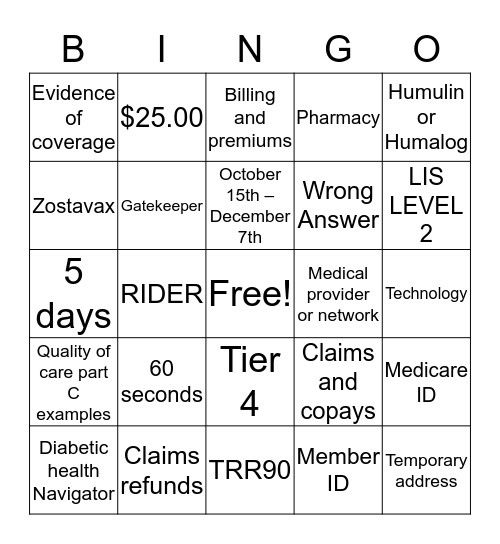 Bingo Card