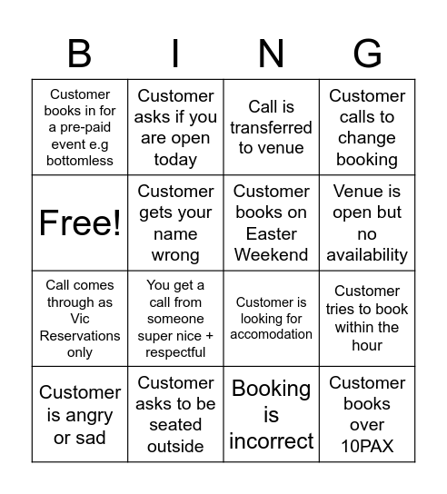 Good Fri-Gays Bingo Card