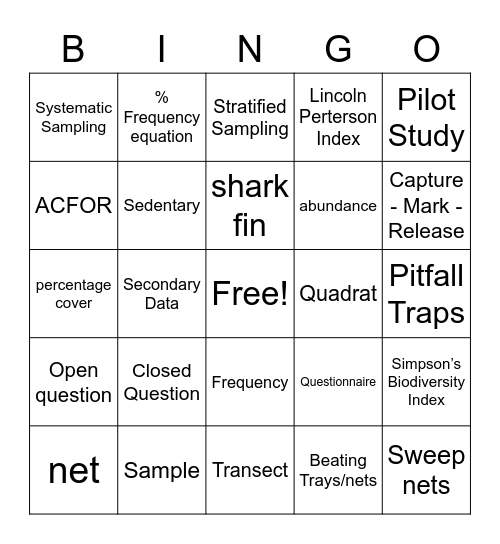 Lucky Six Bingo Card