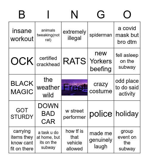 insane new yorkers Bingo Card