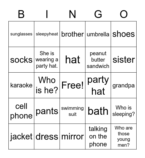 VT class Bingo Card