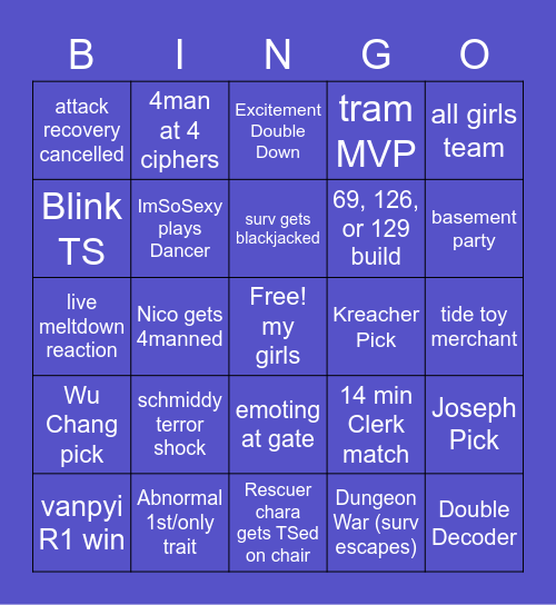 COA6 Bingo Card