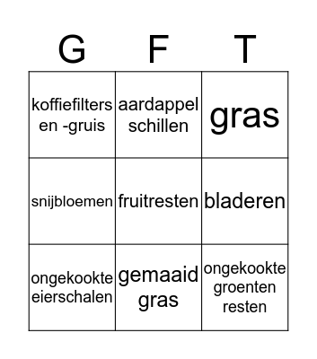 GFT Bingo Card