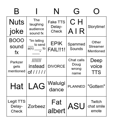 DougDoug Bingo Card
