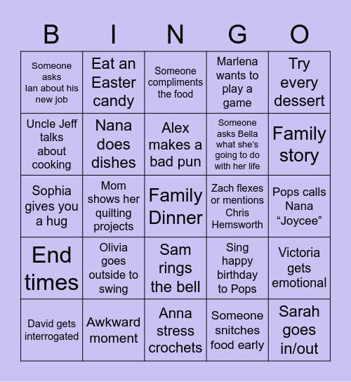 Easter Bingo 2023 Bingo Card