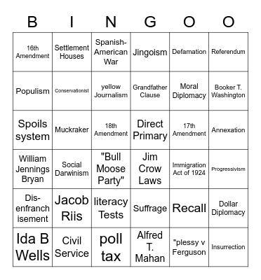 Topic 4: imperialism Bingo Card