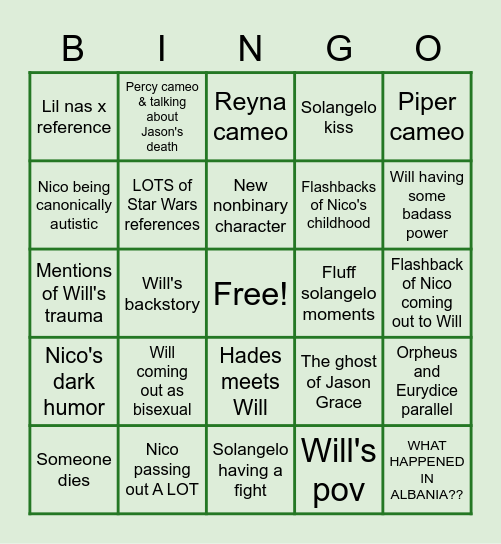 ⭐TSATS BINGO☀️ Bingo Card