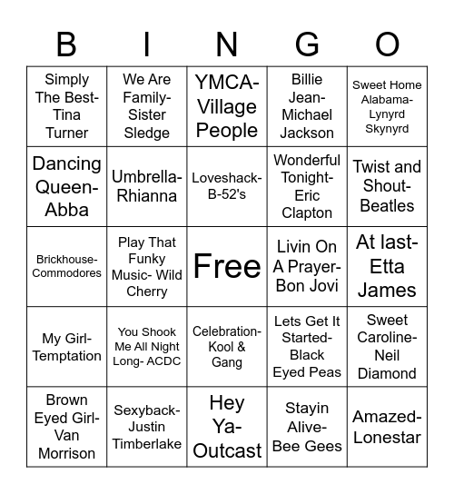 ROCKSTAR BINGO Card