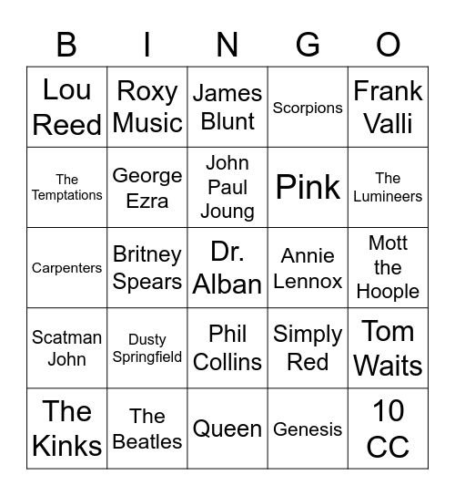 Bingo nr. 21 Bingo Card